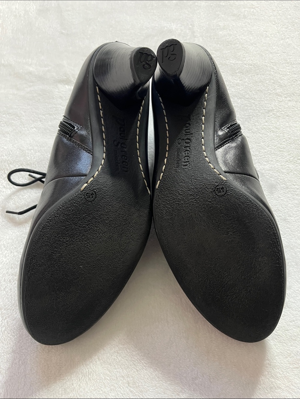 Paul Green size 4.5 (7) black lace up vintage style heels - Picture 10 of 11
